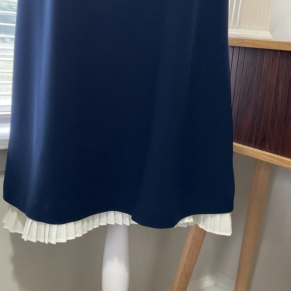 NANETTE LEPORE BLUE DREES WIITH LACE COLLAR. SIZE 8 - Picture 5 of 11